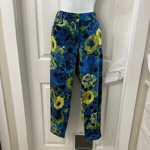 Floral Blue and Yellow Pants